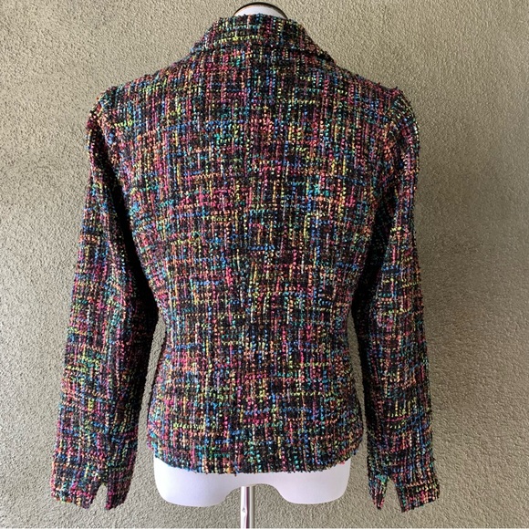 Coldwater Creek Black with Multi-Color Textured Jacket size 12 - Picture 3 of 12